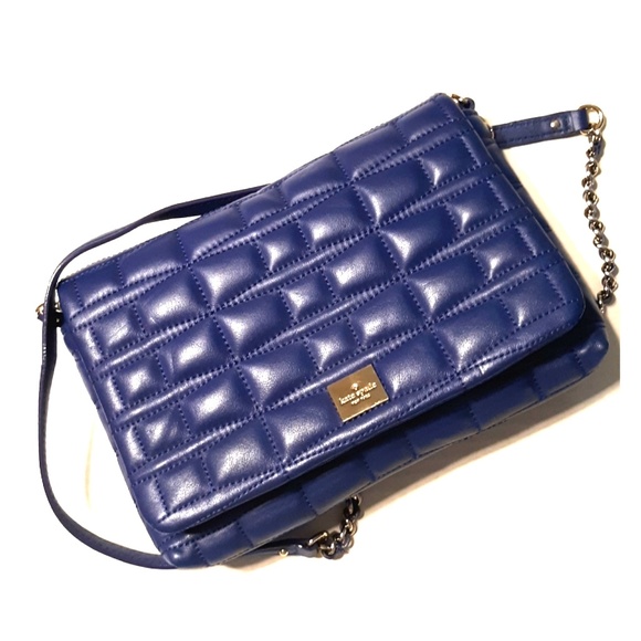 kate spade Handbags - Kate Spade "Brianne" Blue Quilted Leather Xbody